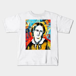 Emily Bronte Abstract Portrait | Emily Bronte Abstract Artwork 15 Kids T-Shirt